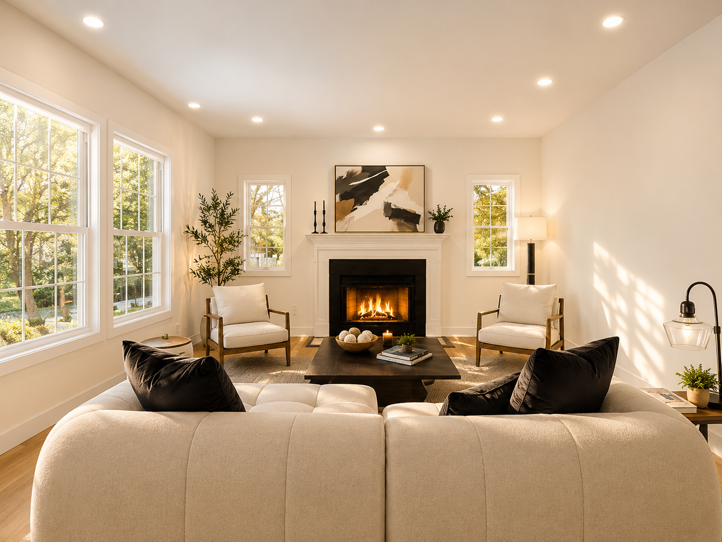 Living Room Rehab — TS Homes construction management project in New Jersey